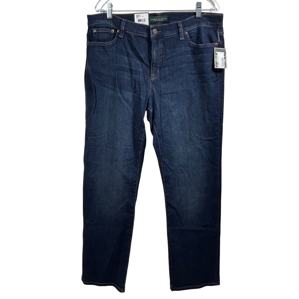 Lauren Ralph Lauren Classic Straight Leg Jeans Harbor Dark Wash 14W L29 NEW